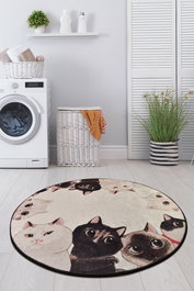 Mijölnir Alfombrilla de baño Angry Cats Multicolor 90 cm